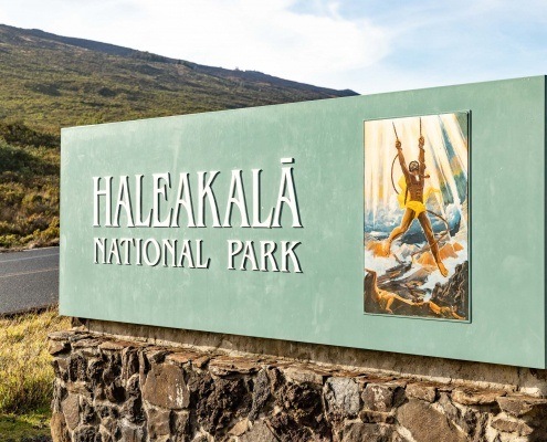 Haleakala Entrance Sign Maui