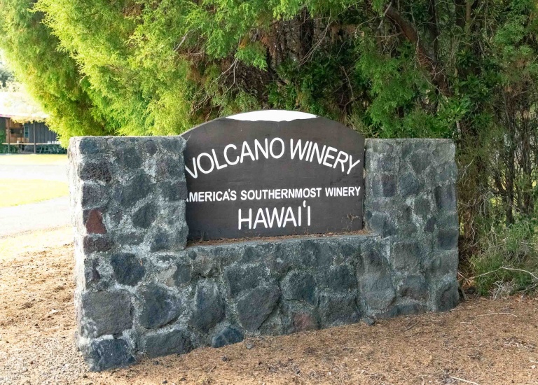 Volcano Winery Sign Big Island