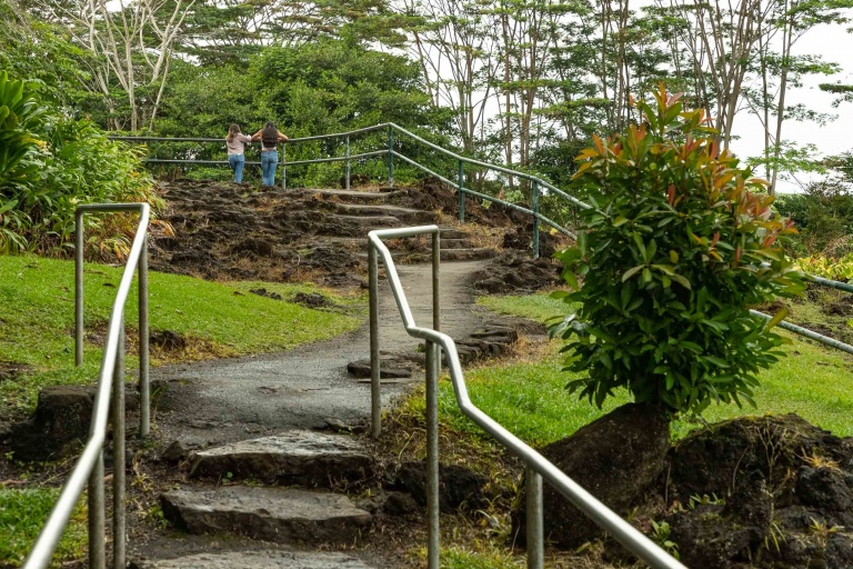 Rainbow Falls stairs to upper overlook Hilo Hawaii