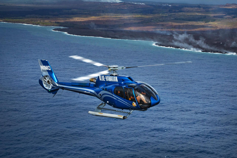 a birds eye view of the landscape on earth on the big island helicopter tour 